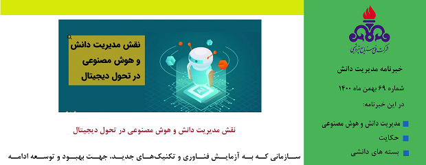 شصت و نهمین خبرنامه مدیریت دانش ویژه بهمن ماه 1400 منتشر شد.